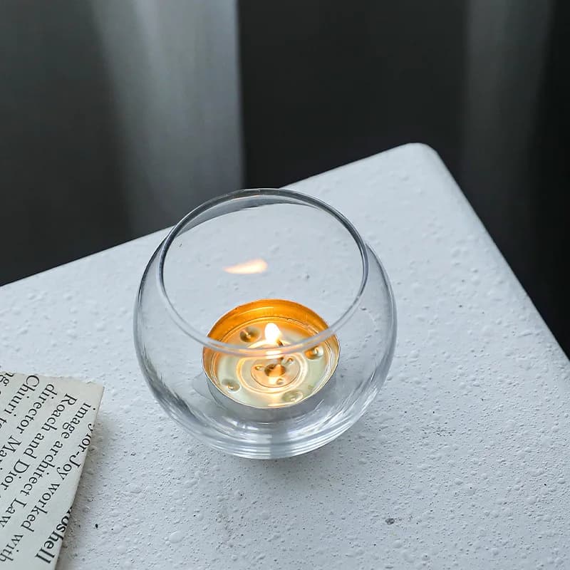 Bougeoir rond en verre européen Simple, siège de bougie pour Table à manger, décoration créative pour la maison