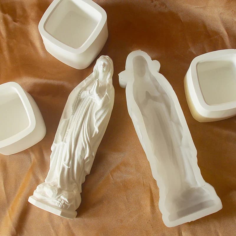 Moules de bougies en Silicone, Figurine religieuse 3D, pour bougie en résine époxy, fabrication de savon, décoration de la maison, résistant à la température