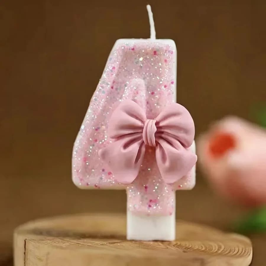 Bougie d'anniversaire 0-9 rose