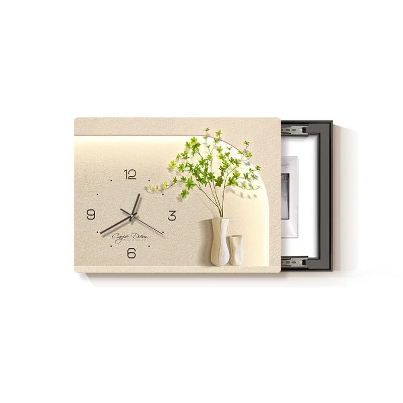 Peinture décorative de boîte de compteur électrique avec horloge