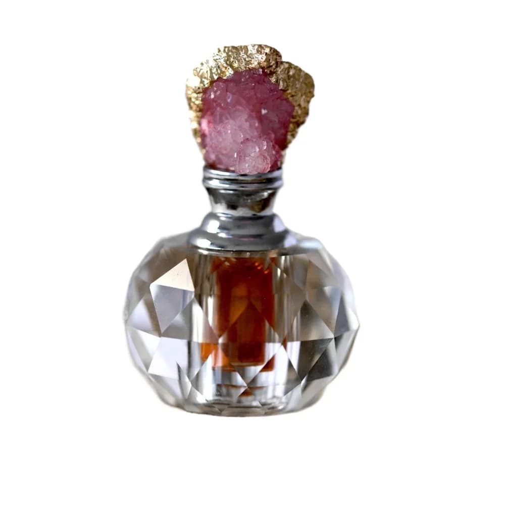 Flcopropriété d'huile essentielle en cristal rose vintage, compte-gouttes de parfum de tous les jours, bouteille de parfum de voiture, cadeau de décoration en cristal, 2ml