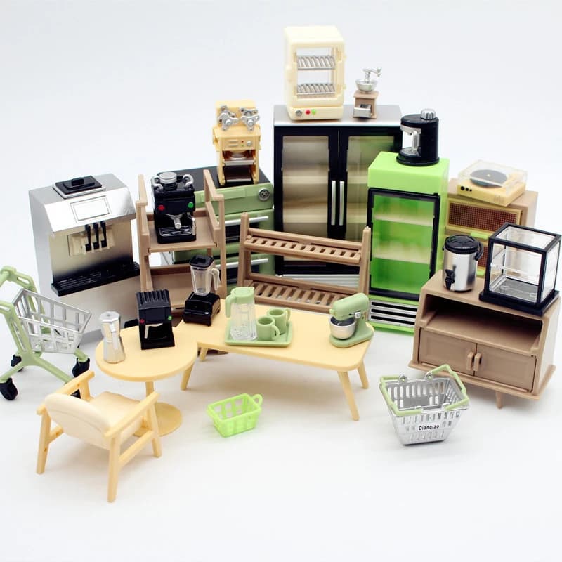 Miniature de maison de poupée, accessoires de mobilier, table ronde miniature DIY, modèle de micro-scène, jouets pour chambre à coucher et famille