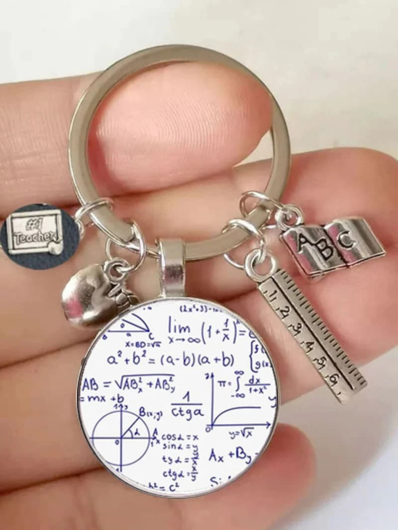 Porte-clés de formule mathématique, cadeau de la journée des enseignants, cadeau d'anniversaire des enseignants de mathématiques, accessoires de porte-clés, nouveau