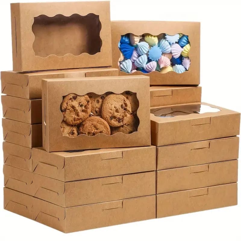 10/20 petites boîtes cadeaux rectangulaires avec fenêtre transparente pour la pâtisserie, la présentation de bijoux, l'emballage pour petites entreprises et la décoration