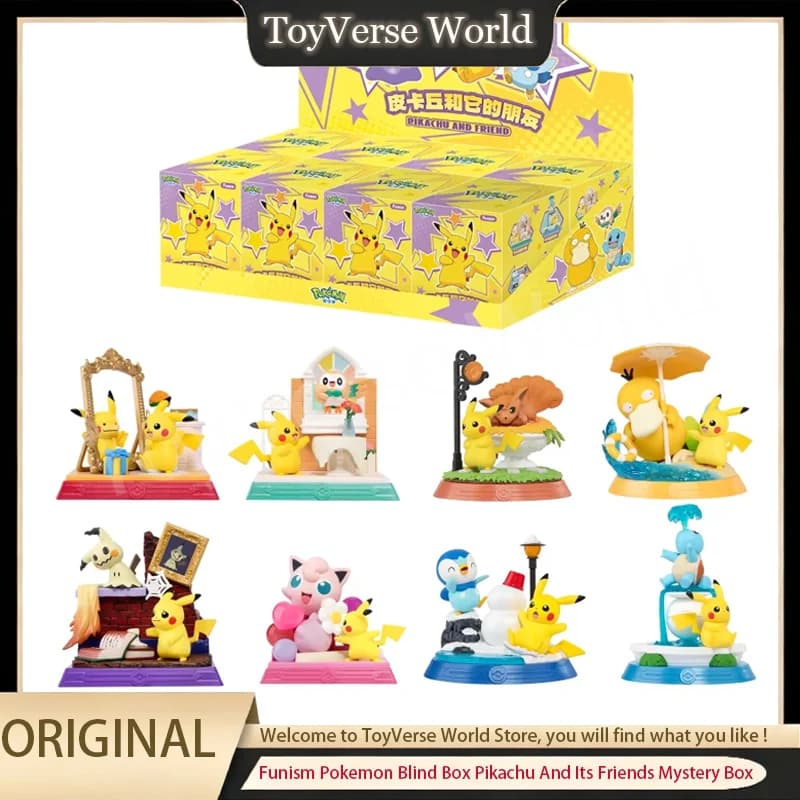 Funism – boîte mystère Pokemon Pikachu et ses amis, figurine d'action, modèle décoratif d'anime, jouets d'anniversaire, cadeaux, Original