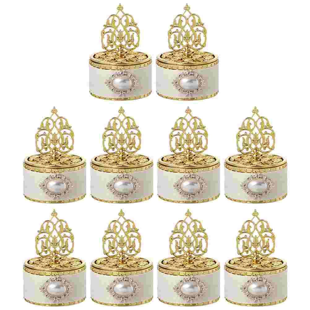 Boîte à bonbons décorative 12 pièces, support d'emballage, boîtes à cadeaux, conteneurs de fête pour mariage, décorations dorées, chocolat bébé