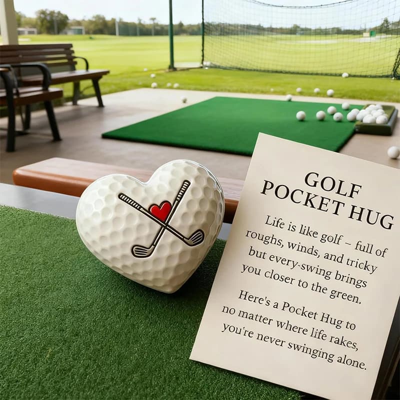 Abrasse de poche de golf, cadeau de golf inspirant avec carte de message encourageante, petit cadeau pour les amateurs de golf, cadeau de golf attentionné