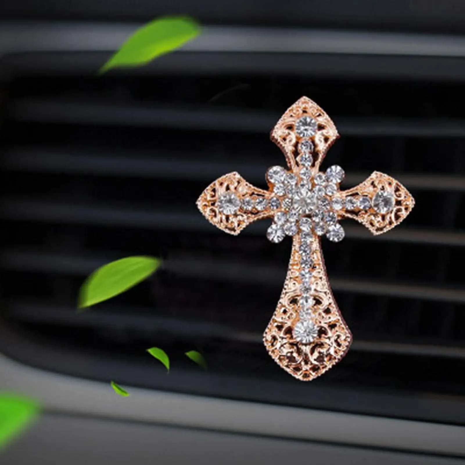Diffuseur de parfum pour voiture, clip de ventilation en strass, clip de parfum de luxe en cristal pour grille d'aération, accessoires de décoration élégants