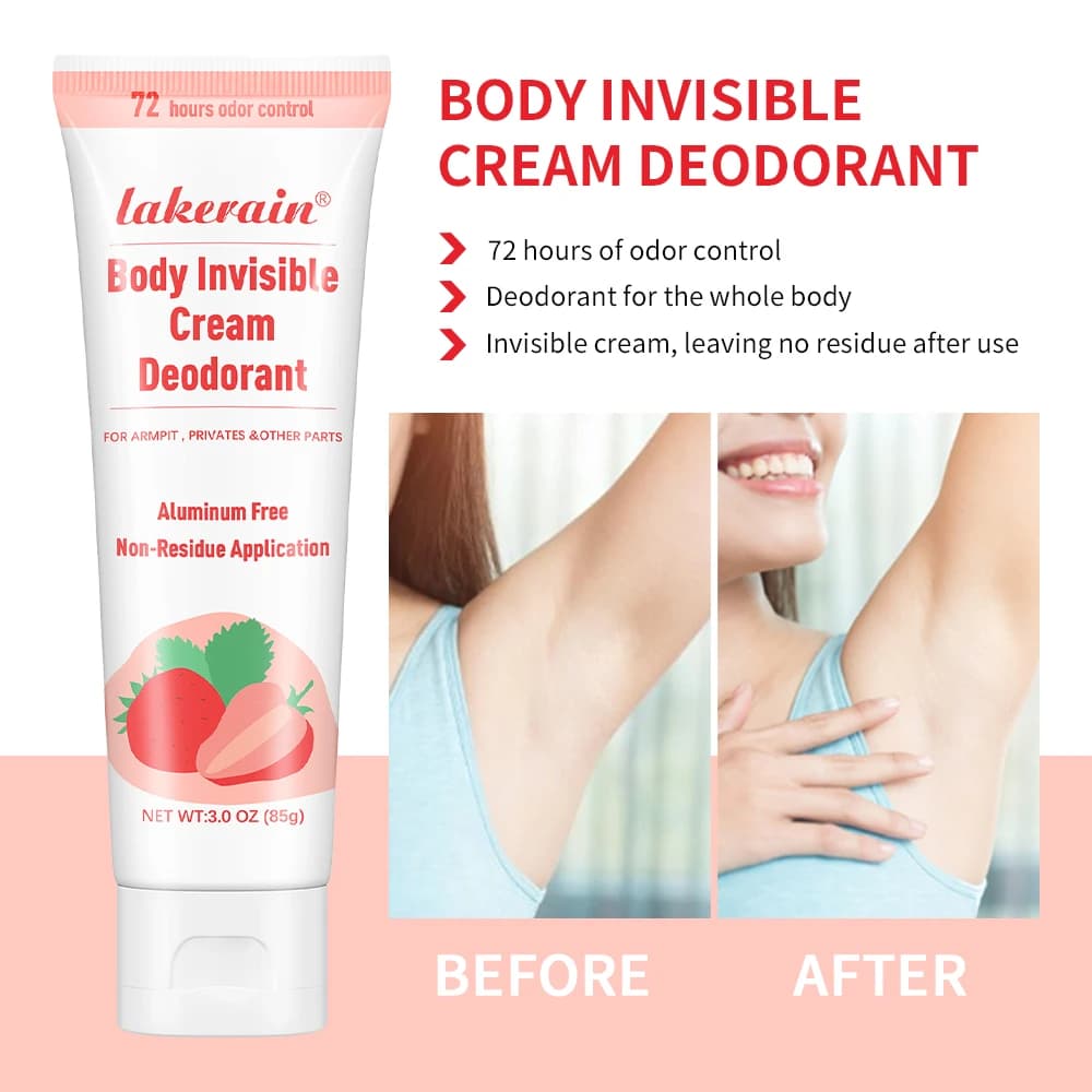 Crème parfumée déodorante longue durée, parfum fruits bleuets et fraises, huile aromatique rafraîchissante pour les aisselles