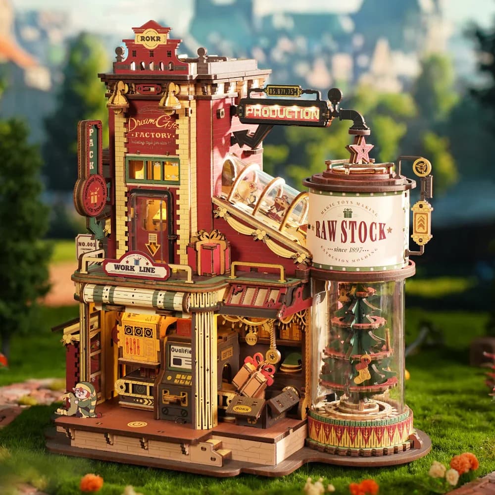 ROKR Dream Gift Factory - Puzzles en bois 3D - Boîte à musique