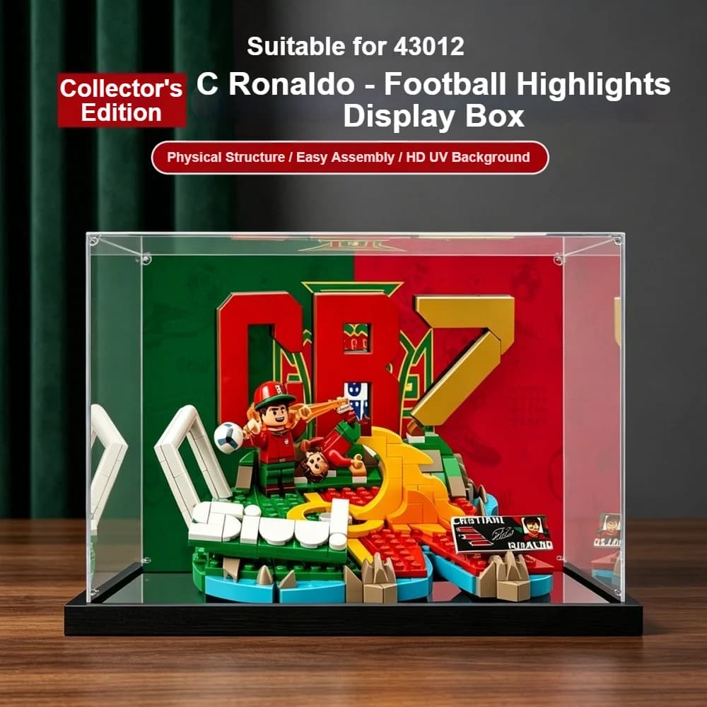 Nouvelle boîte de présentation anti-poussière de 3 mm pour le modèle Lego 43012 Football Highlights, boîte de rangement, organisateur (ensemble Lego non inclus)