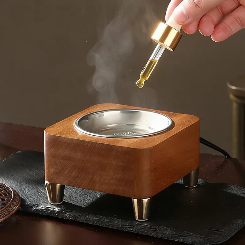 Brûleur d'encens électronique à contrôle de température programmé, en métal, pour bois de santal, chauffage électrique, aromathérapie, huiles essentielles, pour la maison