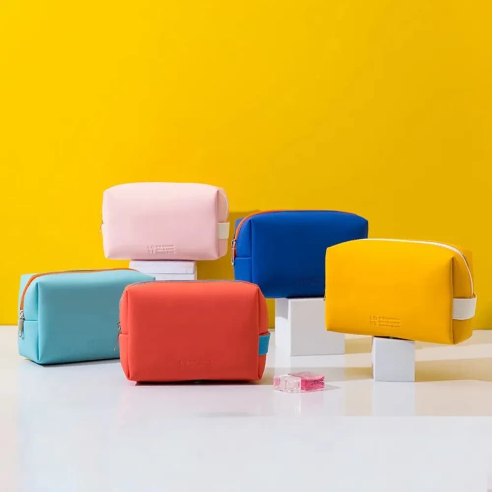 Sac à cosmétiques en cuir PU, imperméable, léger, mini pochette à main, multifonctionnel, anti-usure, organiseur de maquillage portable