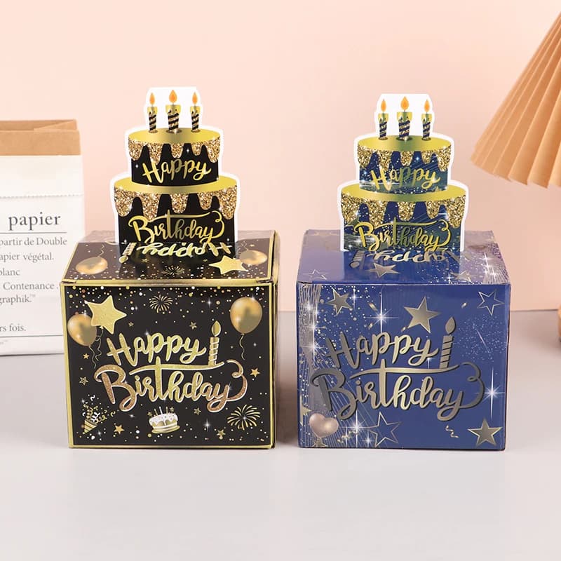 Tirelire d'anniversaire pour espèces avec carte de joyeux anniversaire extractible