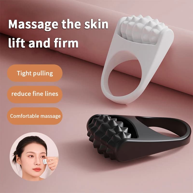 Rouleau de Massage du visage manuel, masseur de Lifting du visage, bâton de Massage roulant, anneau, outil de soins de beauté, Portable en Silicone, voyage/maison