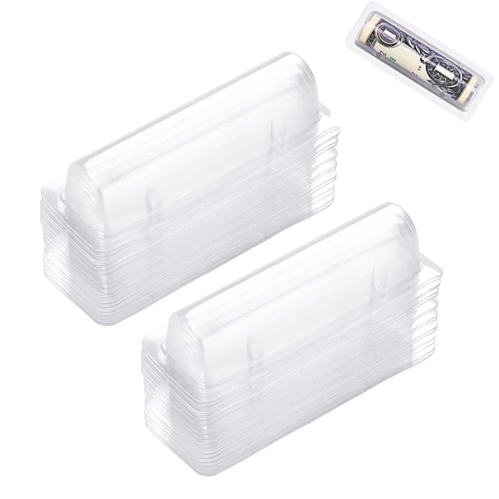 Pochette transparente pour argent, porte-carte d'argent, coque Blister, cartes en plastique, dôme, baume à lèvres, porte-fenêtre avec autocollant, outil d'emballage cadeau, 50 pièces