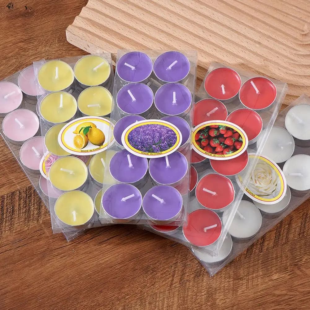 Ensemble de bougies parfumées rondes en aluminium, 10 pièces, pot de bougies parfumées, bricolage, sans fumée, pour Couples, bougies d'encens romantiques, décoration