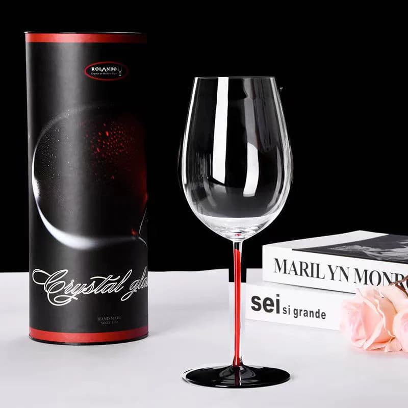 Verre à vin en cristal de grande capacité, gobelet bordeaux bordeaux, coffret cadeau, verres à pied autriche, design célèbre, nœud noir