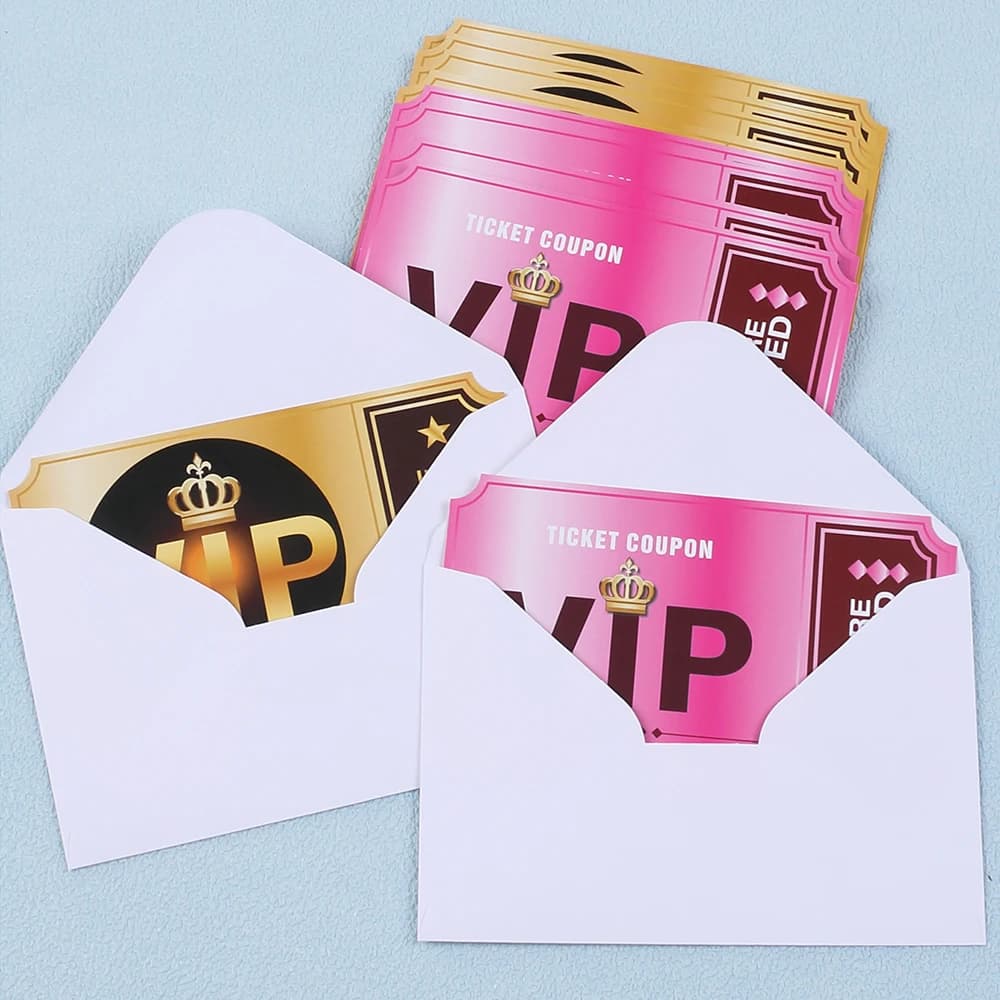 Cartes d'invitation de fête avec enveloppes, 2/12/24 pièces, pour fête à thème, anniversaire, film, Invitations de fête VIP