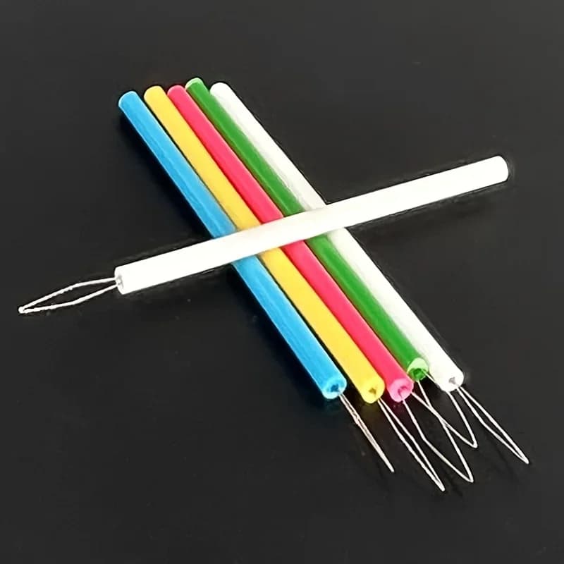 Ensemble d'outils d'enfilage en plastique essentiels pour la couture, un outil de couture pratique, adapté au perlage et à l'artisanat, 5 pièces