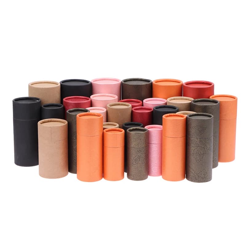 Boîte cadeau ronde en carton pour cosmétiques, huiles essentielles, emballage de flacons, emballage de rouge à lèvres, parfums, boîtes en tube de papier kraft