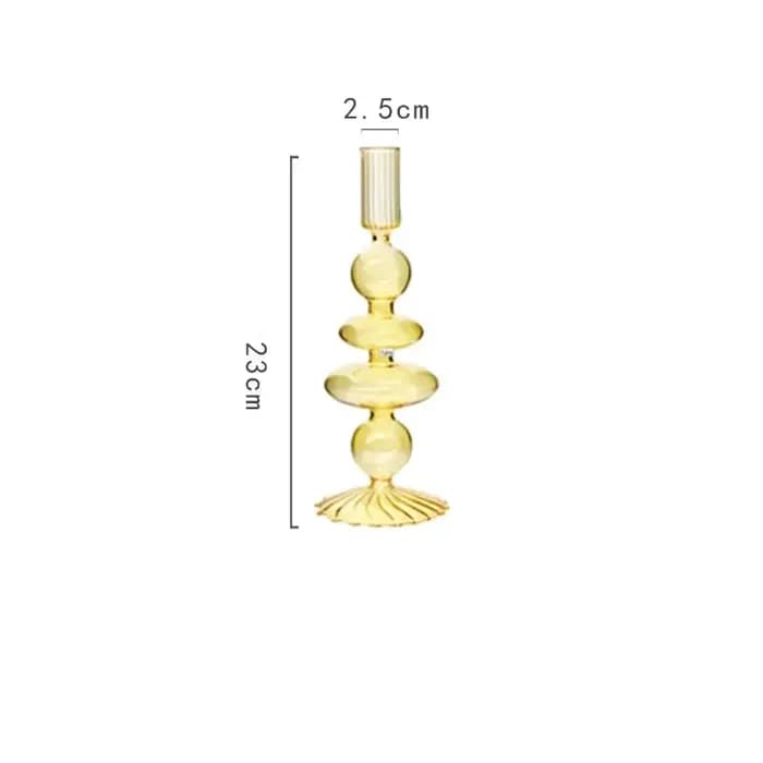 Bougeoir en verre décoratif, bougeoirs modernes, décor pour table, salle à manger, vase à fleurs sèc