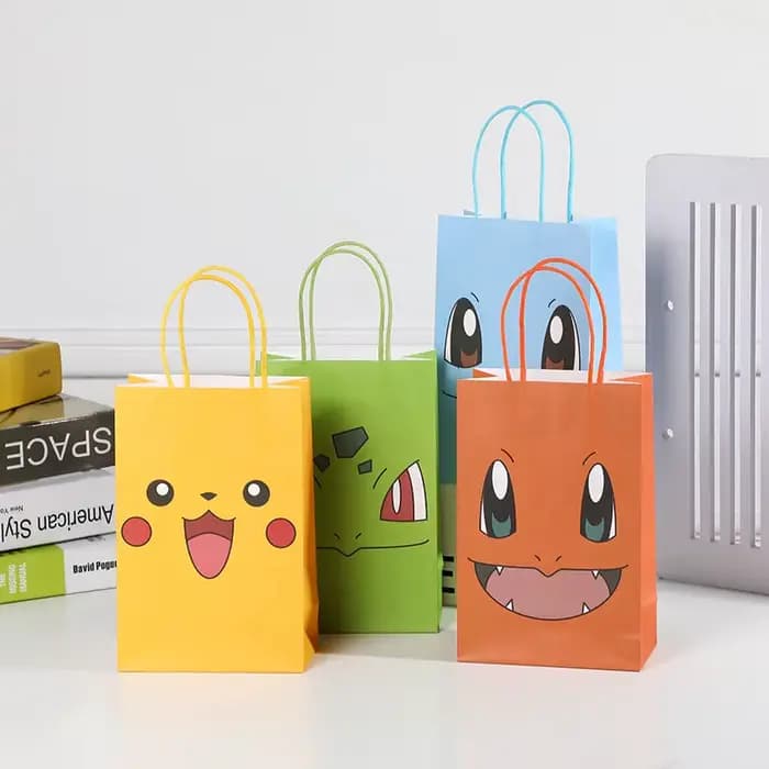 Sac cadeau en papier Pokemon Pikachu, emballage de bonbons de dessin animé pour fête, Festival, anni