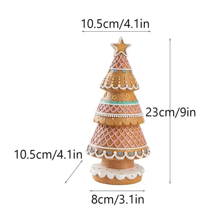 Ornement d'arbre de noël en pain d'épice, décoration de vacances en résine, Figurine de noël, cadeau