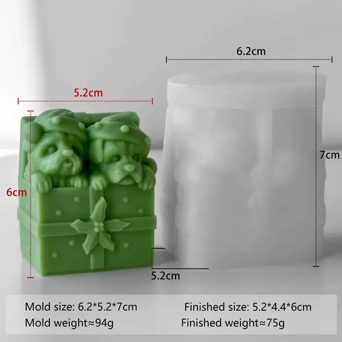 Boîte cadeau de noël pour chien, bougie, moule en Silicone, bricolage, décor de noël, cire aromatiqu