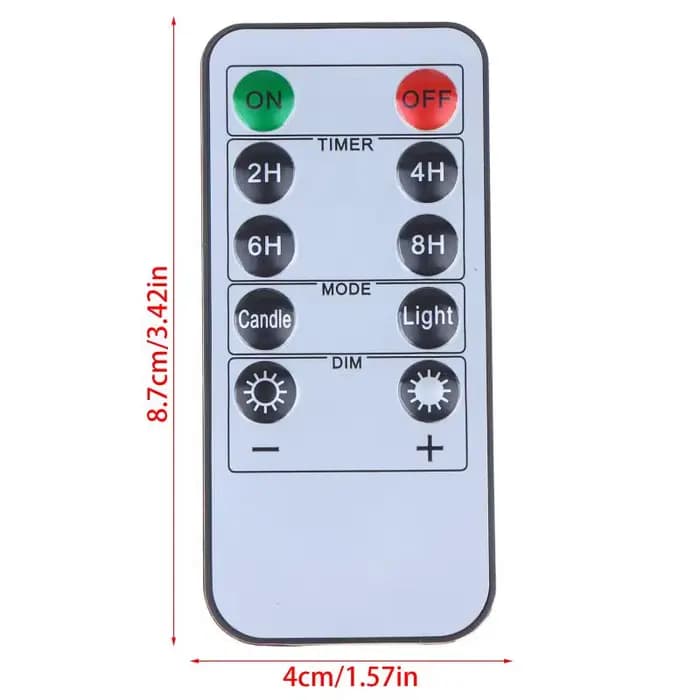 Télécommande pour bougies LED, 10 touches, fonctionnant sur piles, avec minuterie, pour bougies LED