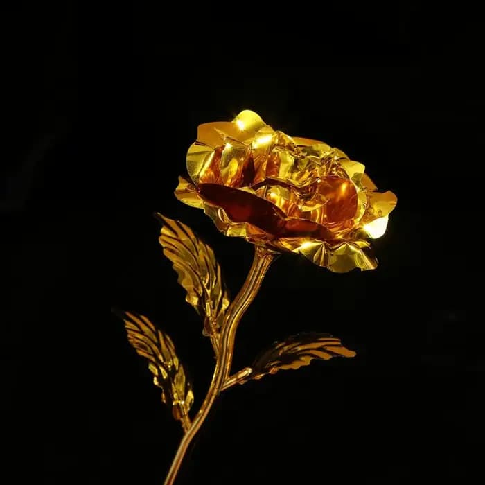 Cadeau créatif pour la Saint-Valentin, rose artificielle plaquée or, rose à feuille d'or, cadeau pou