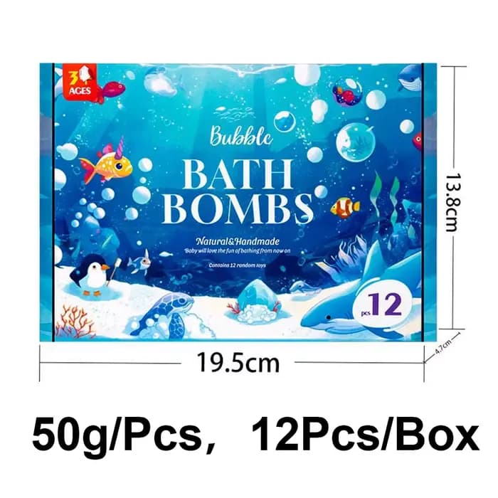 12 bombes de bain pour enfants par boîte avec des jouets surprise à l'intérieur, offrant une expérie
