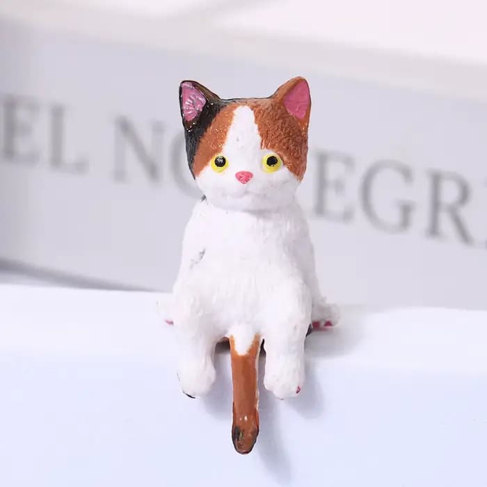 Petite statue de chat, étagère, table, ornements d'animaux miniatures, cadeaux de bureau, figurine a