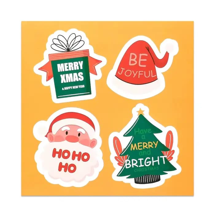 Autocollants Joyeux Noël, Père Noël, Chapeau, Arbres, Cadeau, Motif, Attro, Bonne Année, GT, 20-40 P