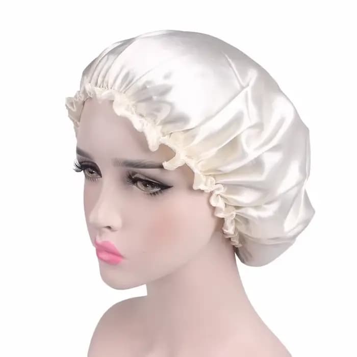 Bonnet de nuit en satin pour femme, unisexe, pour la douche et le bain