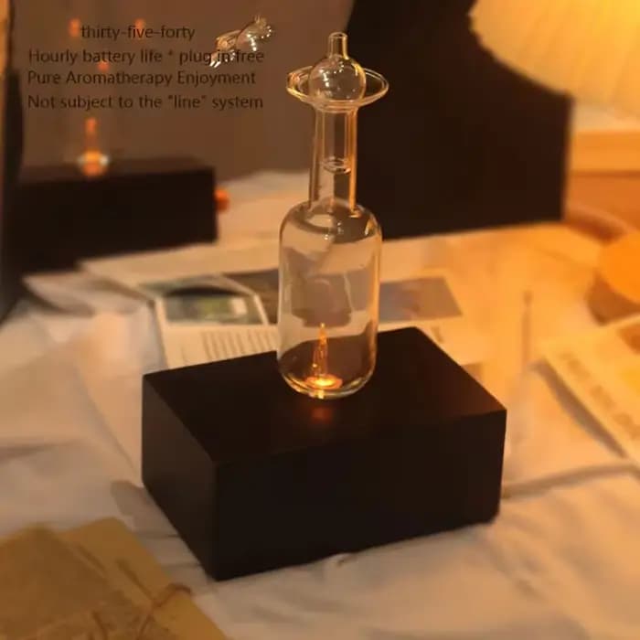 Diffuseur de parfum d'ambiance professionnel en bois et verre, nébuliseur d'huiles essentielles sans eau, diffuseur électrique pour la maison