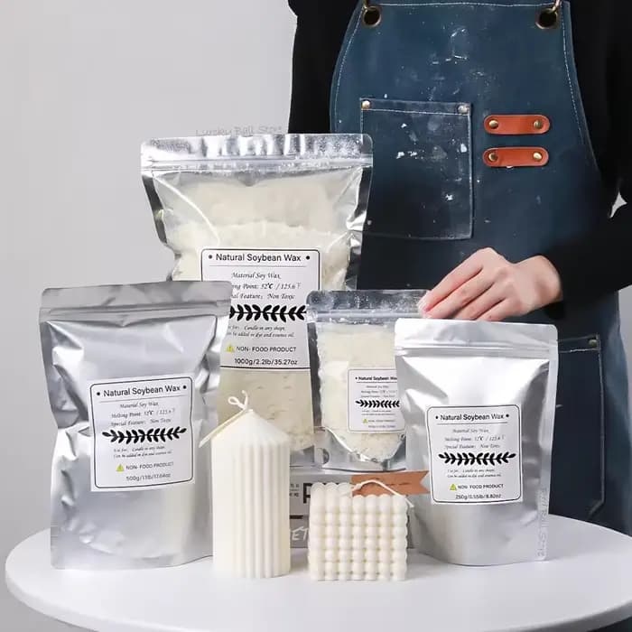 Cire de paraffine de soja naturelle 1 kg, matériau de bricolage haut de gamme pour la fabrication de bougies, cire pure d'aromathérapie avec pigments pour la fabrication artisanale de bougies