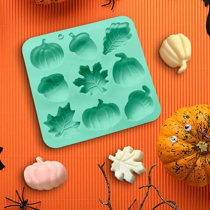 Moule en Silicone pour bougie parfumée citrouille et érable, outils de cuisson, bricolage, plâtre de Thanksgiving, résine pour décor, Souvenir de récolte d'automne fait à la main