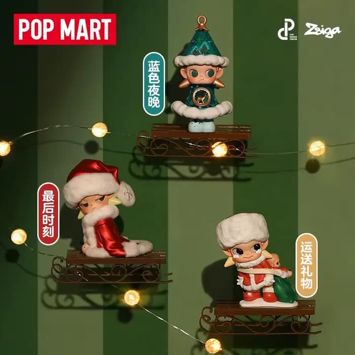 POPMART Zsiga l'hiver des cadeaux série boîte aveugle Surprise boîte mystère figurine d'action décor à la maison modèle mignon anniversaire