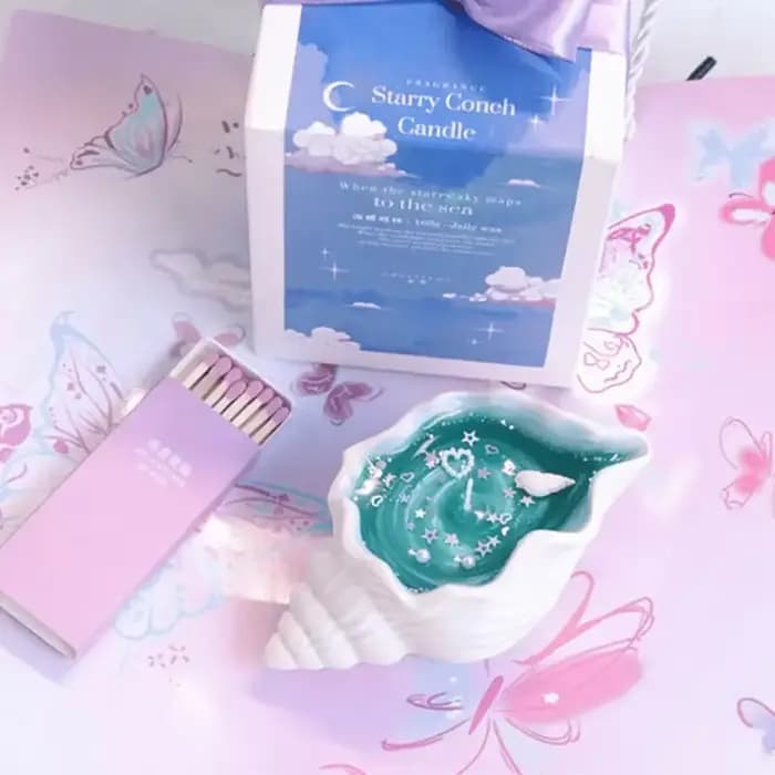 Bougie d'aromathérapie en coquillage de mer, bougie parfumée créative en coquillage d'étoile de mer, bougies à remous faites à la main