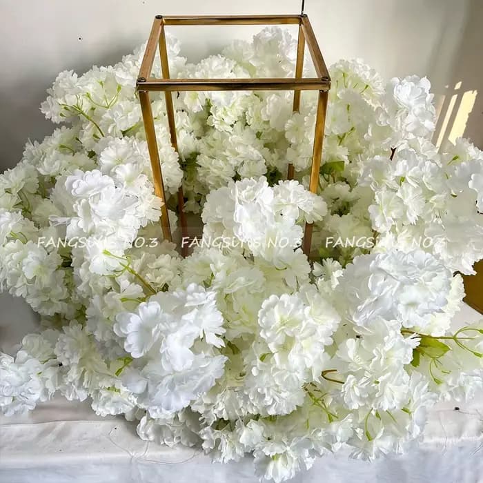 Centre de Table de mariage, chandelier décoratif, guirlande de fleurs, couronne de roses blanches, Arrangement Floral, accessoire de fête pour événement de noël