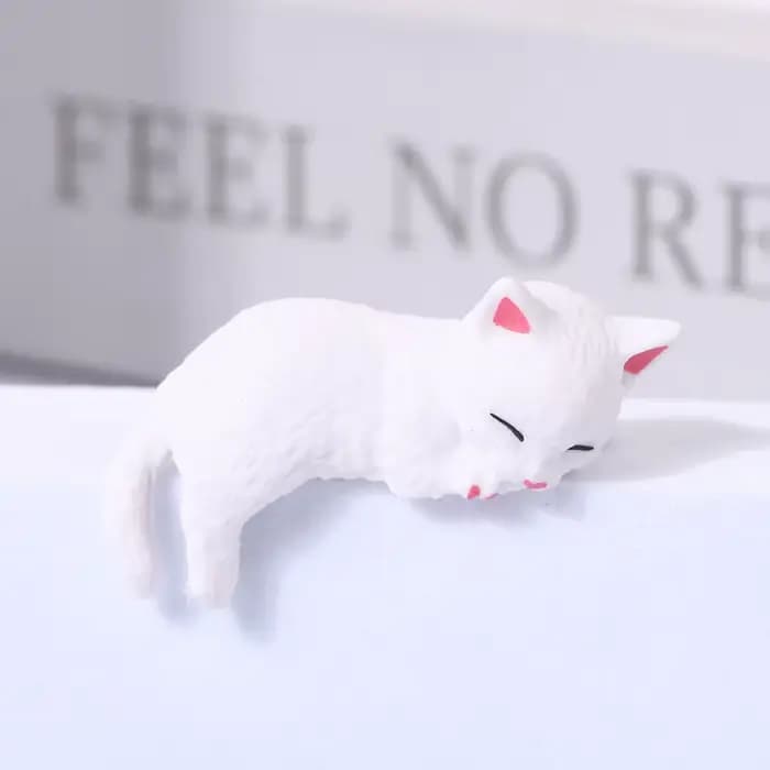 Petite statue de chat, étagère, table, ornements d'animaux miniatures, cadeaux de bureau, figurine artisanale 3D, décorations de moniteur d'ordinateur, décoration