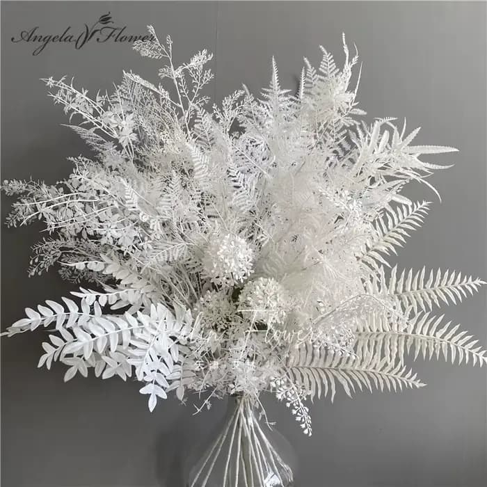Fleurs Artificielles Blanches pour Mariage, Décoration Florale de Noël, Maison, Accessoires Photo