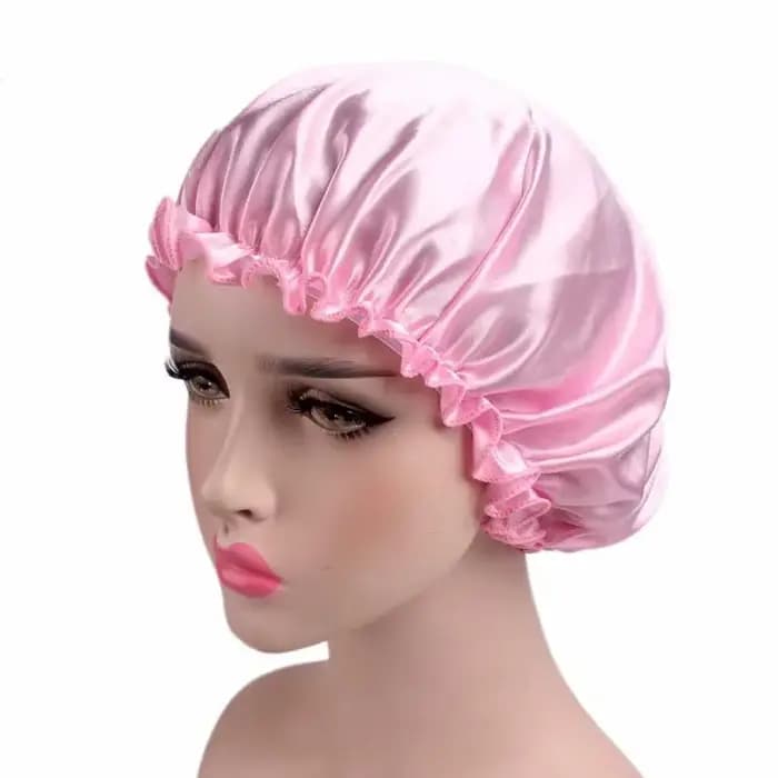 Bonnet de nuit en satin pour femme, unisexe, pour la douche et le bain