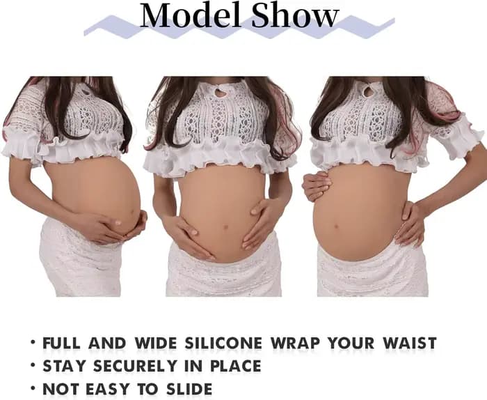 Version améliorée : Faux ventre de femme enceinte en silicone, pour grossesse factice, accouchement, photographie, accessoires de performance pour acteurs