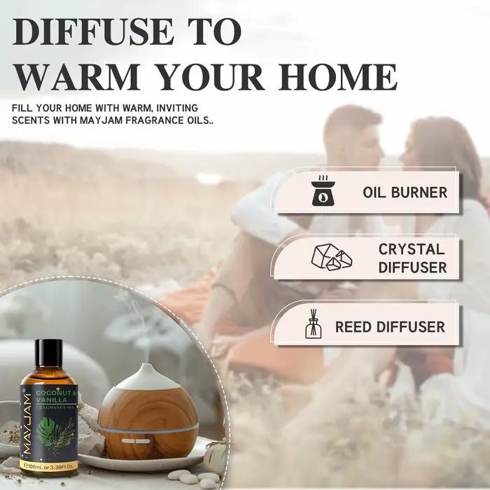 Huile parfumée MAYJAM Coconut Vanilla Sea Breeze 100ml, tabac sucré, sang de dragon, ambre, huile essentielle d'aromathérapie pour diffuseur