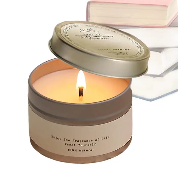 Bougies parfumées en boîte de conserve, bougies aromatiques en cire de soja avec mèche, pots à bougies avec couvercle, bougies d'aromathérapie, bougies pour mariage et anniversaire