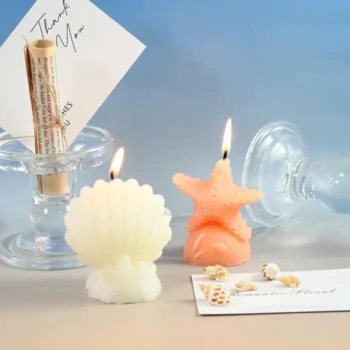 Moule à bougie en silicone en forme d'étoile de mer pour aromathérapie, décoration de la maison, produits d'artisanat marin, coquille, bricolage