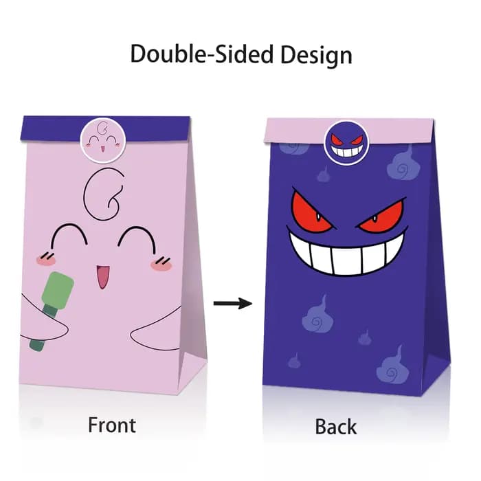 Sacs cadeaux en papier Pokémon, cadeaux d'anniversaire pour enfants, sacs à bonbons, sacs surprises, décorations de fête, récompenses pour les enseignants