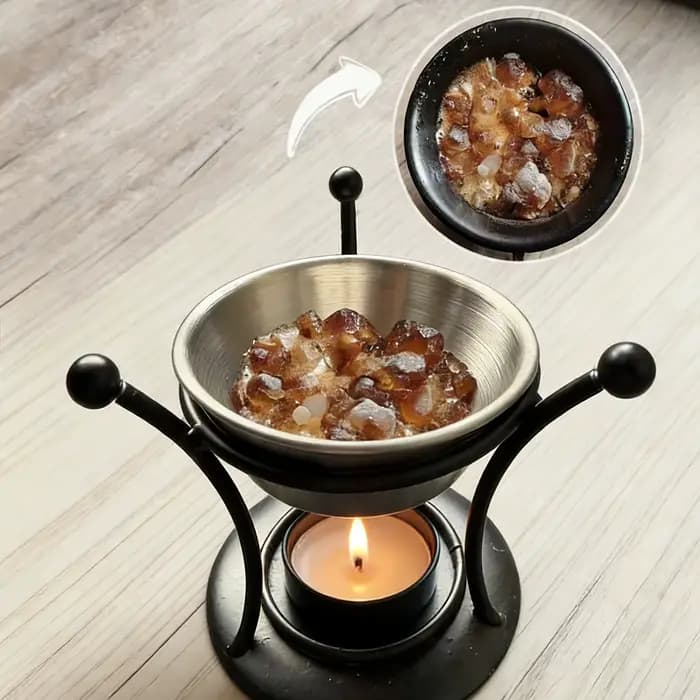 Diffuseur d'huiles essentielles en résine, brûleur d'aromathérapie rétro portable, porte-bougie créatif, chauffe-huiles essentielles, 1 pièce